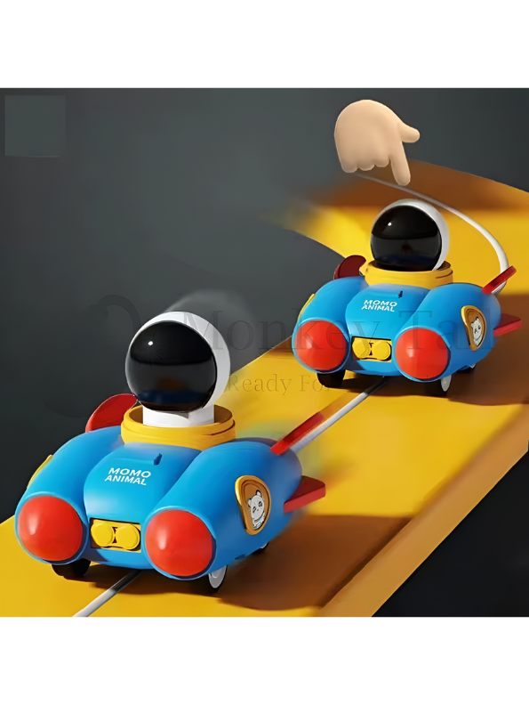4-Pack Astronaut Spaceship Pull Back Toy Cars – Friction Powered Rocket Ships for Toddlers – Space Explorer Vehicle Playset with Panda & Animal Pilot Graphics – Early Learning Preschool Toys for Boys & Girls TV1180