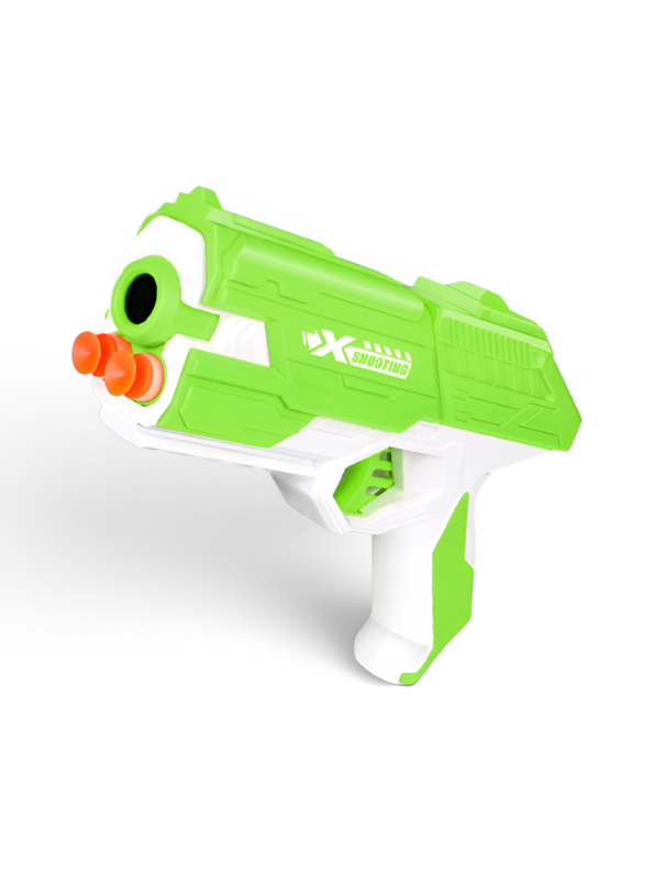 Soft Bullet Toy Gun Green - Kids Foam Dart Blaster Pistol with 4 Suction Cup Darts & Ammo Storage, Pull-Back Action High-Speed Shooting Blaster Gun Toy for Kids LMI14922