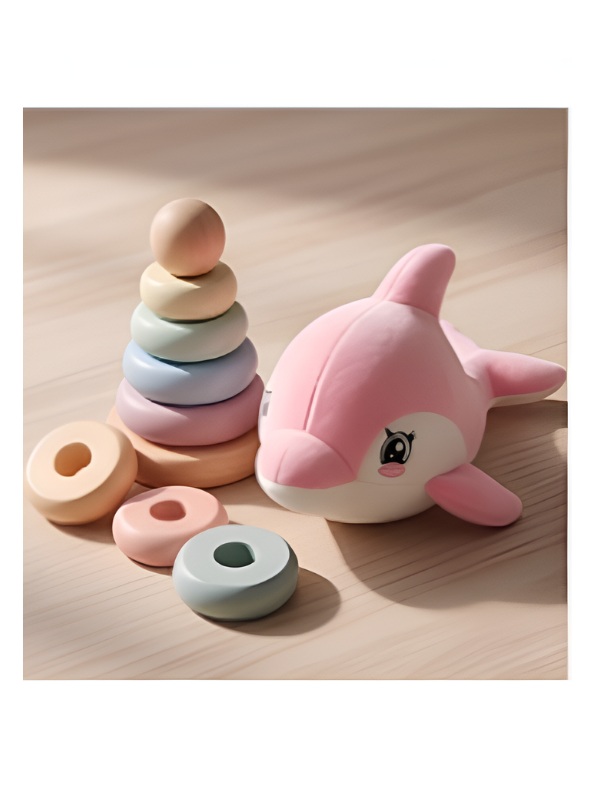 Dolphin Plush Toy - Pink 7-Inch Soft Stuffed Animal Sea Creature for Kids and Babies - Cute Nursery Decor & Gift for Girls ST16480