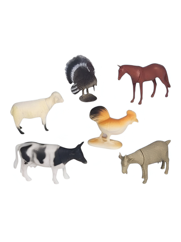 Mini Farm Animal Toys for Kids, 6-Pack Small Plastic Farm Animals, Miniature Collectible Figurines for Boys & Girls, Educational Pretend Play Set LMI13867
