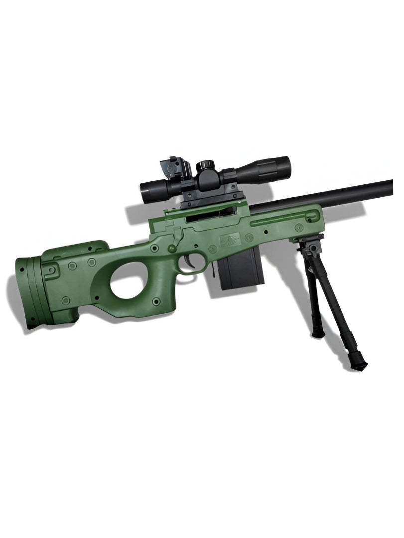 AWM Soft Air Toy Sniper Rifle -  Bolt Action Toy Gun with Shell Ejection, Scope, Bipod, and 20 Soft Foam Darts NX16095.