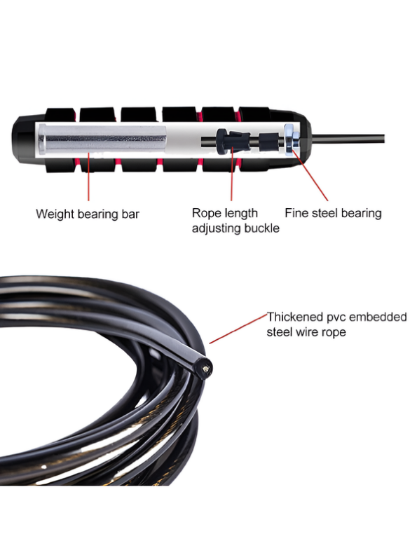 Adjustable Weighted Skipping Rope – Tangle-Free Steel Wire Jump Rope with Ergonomic Foam Grip LMI12294