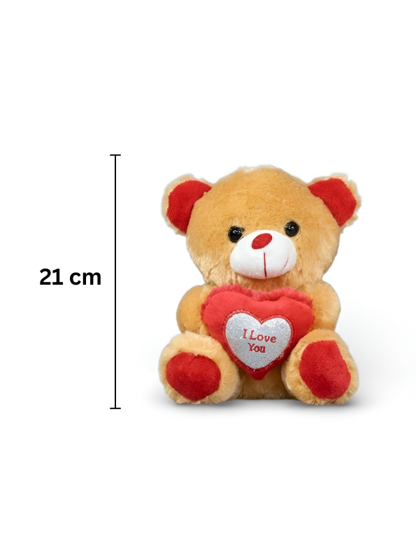 Adorable 21 cm Teddy Bear with I Love You Heart – Soft Plush Romantic Toy ST16165.