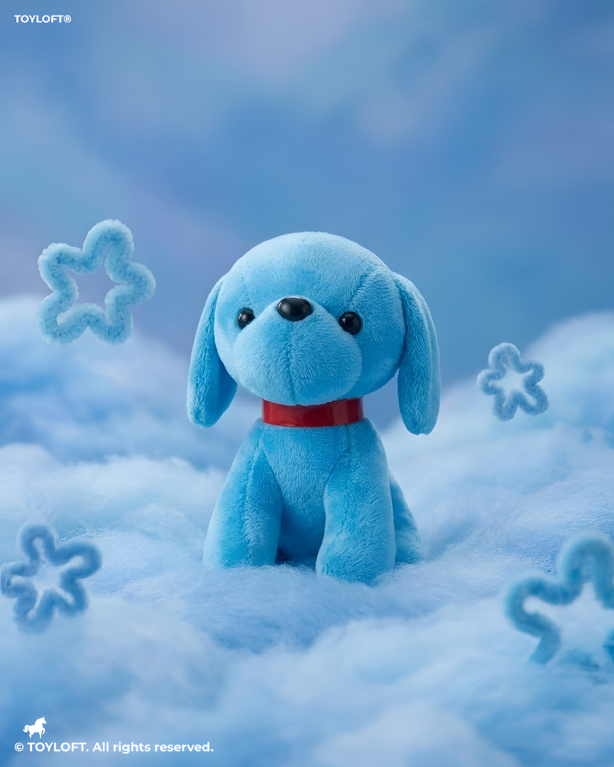 Adorable 7" Blue Dog Plush | Soft Stuffed Puppy Toy with Red Collar ST16791
