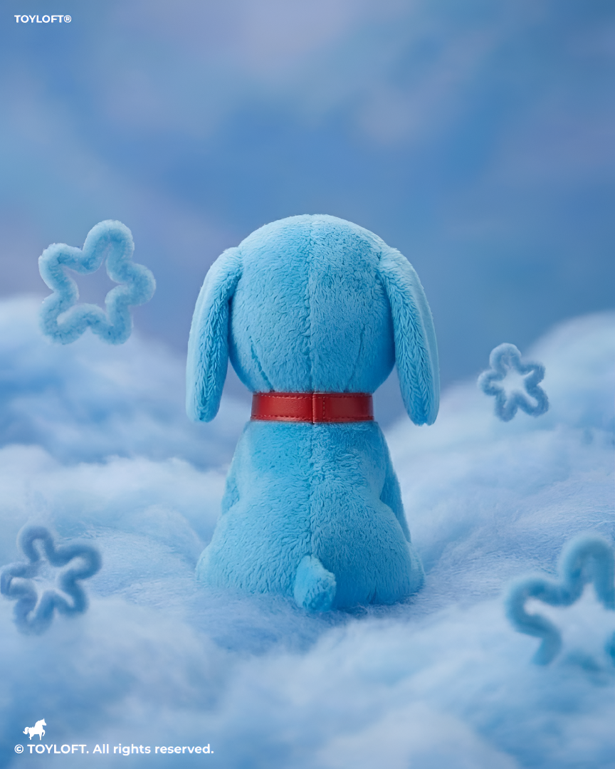 Adorable 7" Blue Dog Plush | Soft Stuffed Puppy Toy with Red Collar ST16791