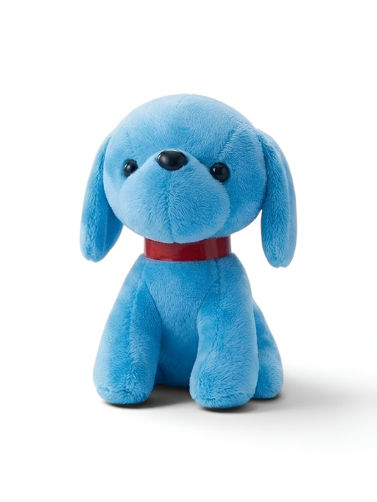 Adorable 7" Blue Dog Plush | Soft Stuffed Puppy Toy with Red Collar ST16791