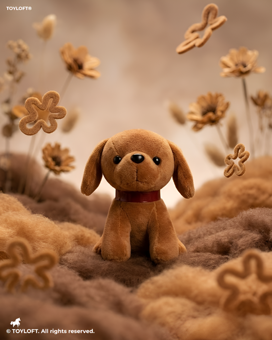 Adorable 7" Brown Dog Plush | Soft Stuffed Puppy Toy with Red Collar ST16791