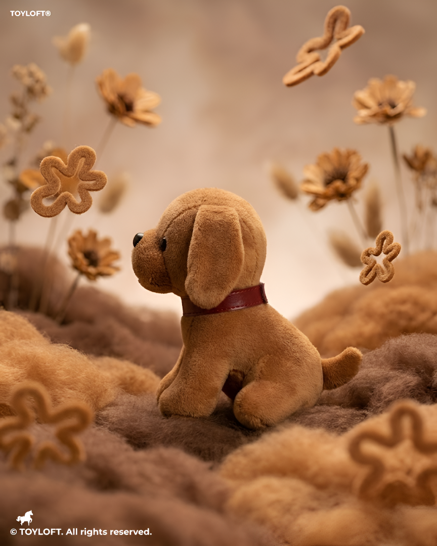 Adorable 7" Brown Dog Plush | Soft Stuffed Puppy Toy with Red Collar ST16791