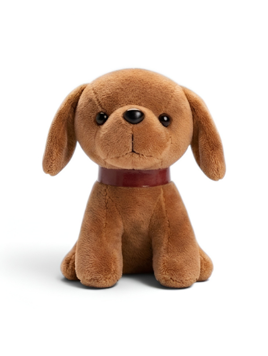 Adorable 7" Brown Dog Plush | Soft Stuffed Puppy Toy with Red Collar ST16791