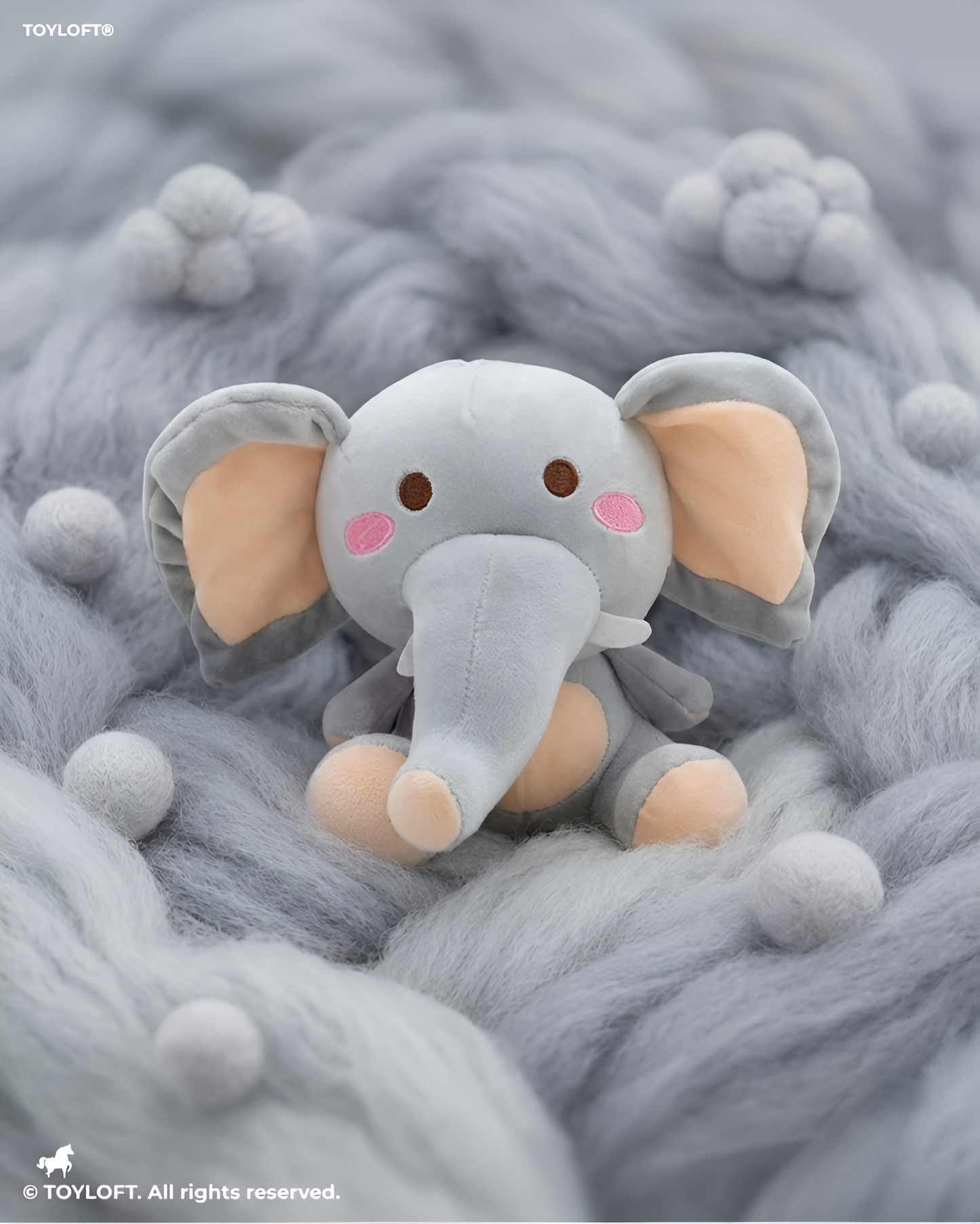 Adorable 8-Inch Grey Elephant Plushie – Ultra-Soft Stuffed Toy for Toddlers & Baby Showers ST8004