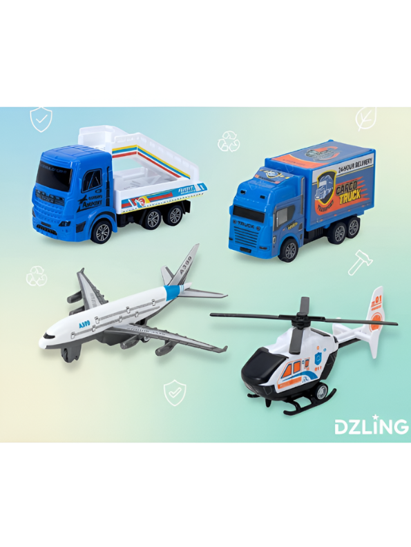 Air & Ground Transport Toy 4-Piece Set LMI15351.