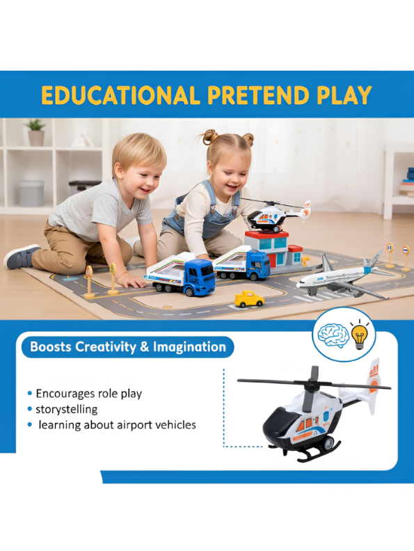 Air & Ground Transport Toy 4-Piece Set LMI15351.