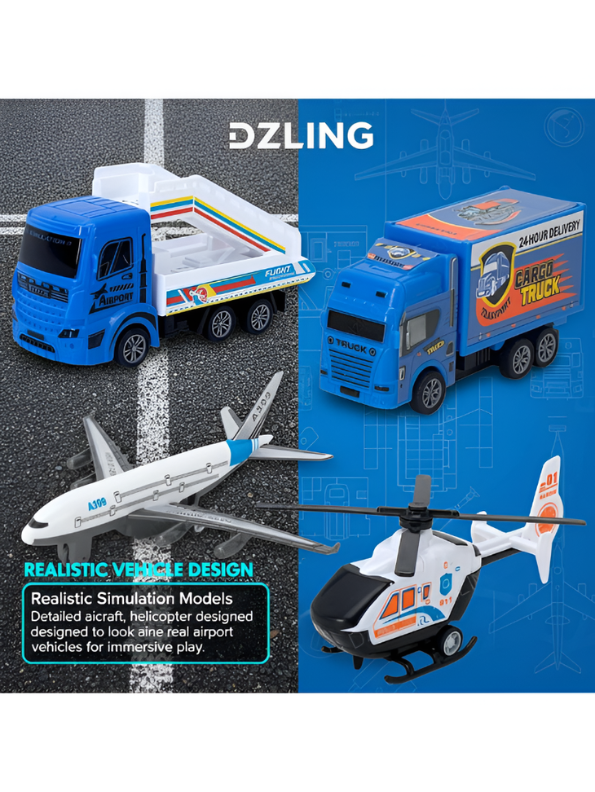Air & Ground Transport Toy 4-Piece Set LMI15351.