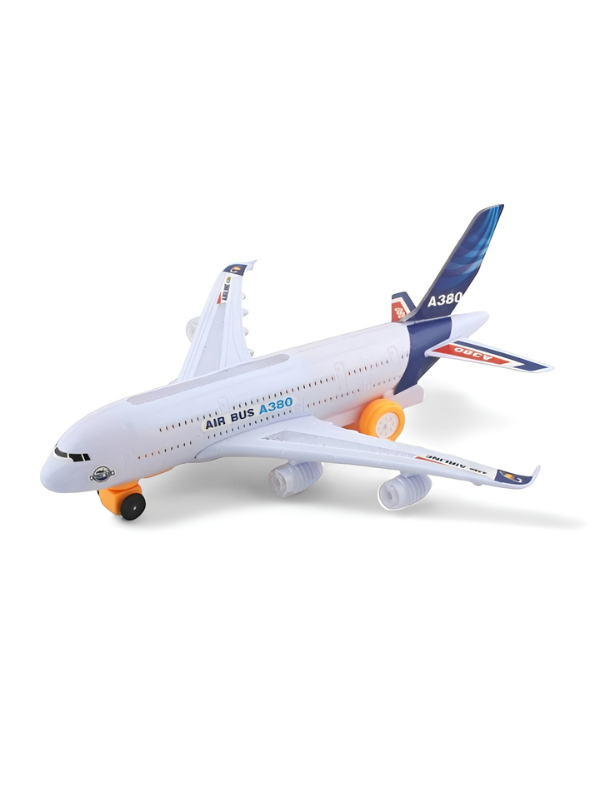 Airbus A380 Toy Plane with LED Lights & Sound – Bump and Go Battery Operated Airplane TV2567.