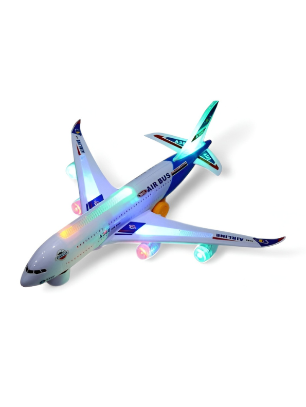 Airbus A380 Toy Plane with LED Lights & Sound – Bump and Go Battery Operated Airplane TV2567.