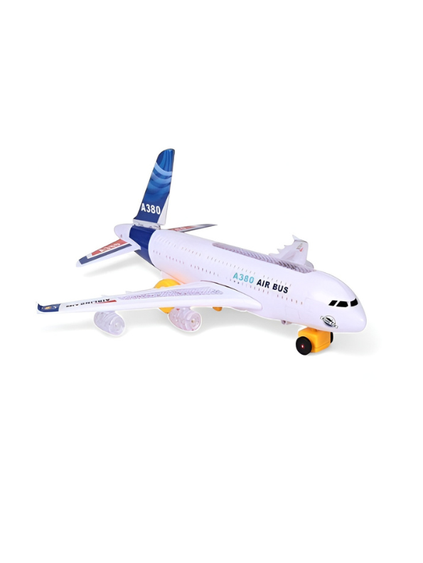 Airbus A380 Toy Plane with LED Lights & Sound – Bump and Go Battery Operated Airplane TV2567.