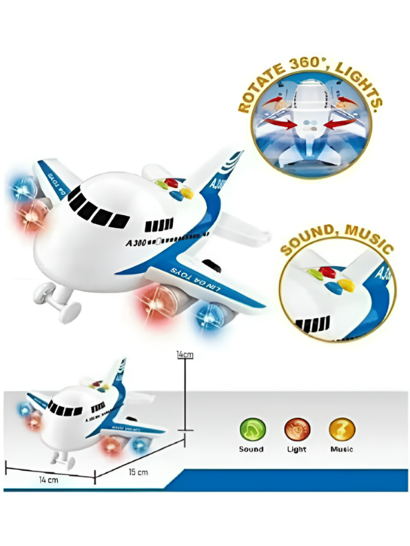 Airplane with Lights and Music – 360-Degree Rotating Inertial Toy Plane for Toddlers & Kids (Ages 3+) NX12240