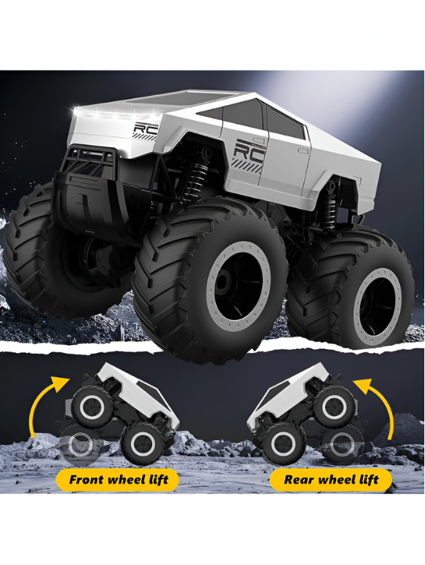 Amphibious RC Monster Truck – 4WD All Terrain Remote Control Car, Cyber Truck Style Waterproof Stunt Vehicle, 2.4GHz Electric Toy Car TV7290