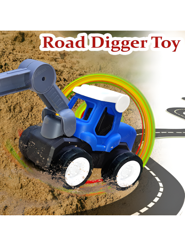 Kids' Toy Jackhammer Construction Vehicle – Blue/Grey Heavy-Duty Play Truck LMI8813