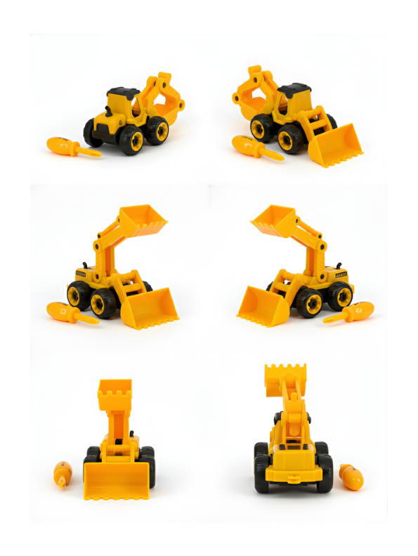 Yellow Construction Excavator Toy Set - DIY Build-Your-Own Engineering Truck with Screwdriver Tool - Educational Assembling Toy for Kids Aged 3+ LMI14032