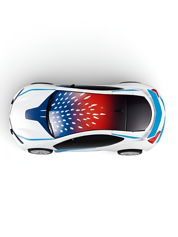 1:22 Scale Remote Control RC Car for Kids - 3D Famous Concept Sport Car with LED Projection Lights, 2.4GHz Battery Operated Racing Toy, White/Blue Performance Vehicle Gift for Boys & Girls LMI7700