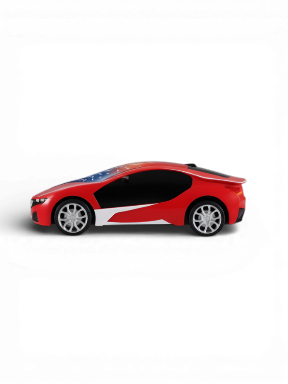 3D Famous Car: 1:22 Scale Wireless RC Racing Toy with Flash Lights and Full Function Control (Red) LMI7700