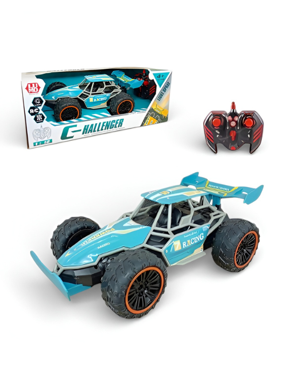 1:12 Scale High-Speed RC Off-Road Buggy - 4WD Remote Control Desert Racer with All-Terrain Tires & Teal Aerodynamic Body LMI10774