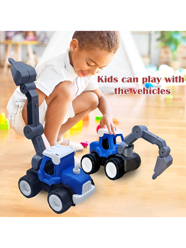 Kids' Toy Jackhammer Construction Vehicle – Blue/Grey Heavy-Duty Play Truck LMI8813