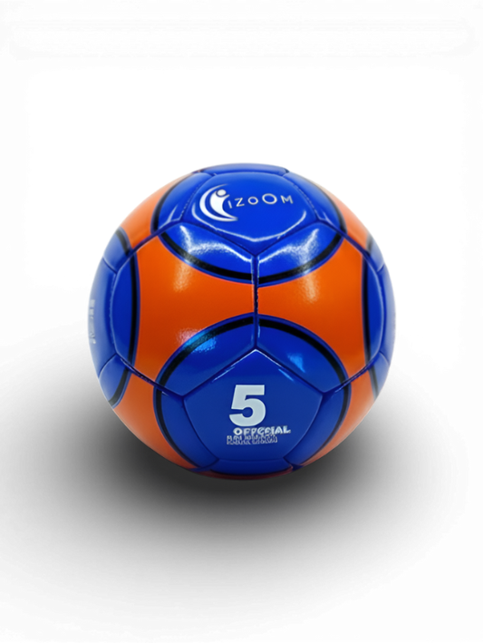 IZOOM Premium Soccer Ball - Blue and Orange Graphic Training Football for Matches and Outdoor Play LMI4269