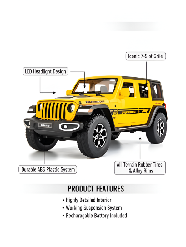 Jeep Wrangler Rubicon Diecast Model – 1:32 Scale Miniature Toy Car for Kids & Collectors TV2471