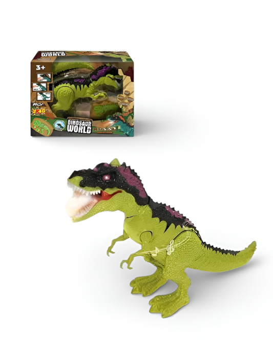 RC Dinosaur World: Walking T-Rex Toy with Water Mist Spray Flame Effect, LED Lights, and Realistic Sound – Battery Operated Electronic Dinosaur Action Figure LMI10422