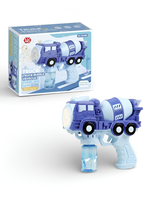 Kids’ Construction Cement Mixer Bubble Gun - Portable Handheld Electric Bubble Blower - Battery Operated Outdoor Summer Toy for Toddlers LMI15110
