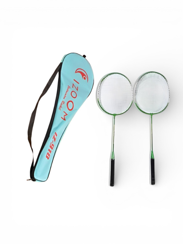iZOOM IZ-918 Double Badminton Racket Set including Carrying Case – Ideal for Training and Recreational Play LMI1319