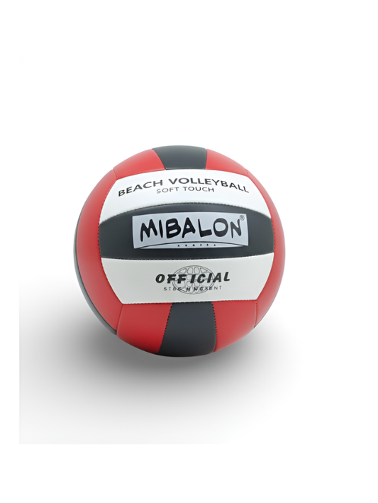 MIBALON Soft Touch Beach Volleyball – Professional Red, Black & White Size 5 Match Ball for Sand & Indoor Play LMI1620