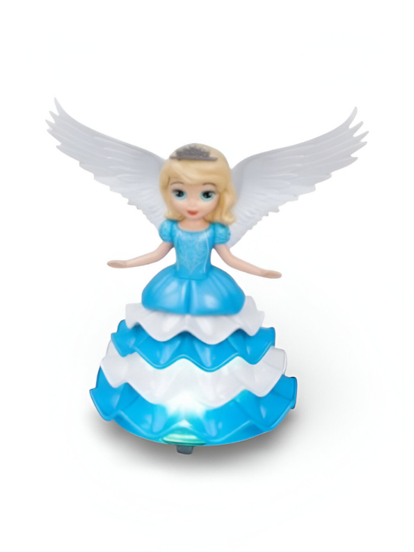 Angelic Girl Dancing Princess Toy with 360° Rotating Action, Colorful LED Lights, and Musical Sounds – Bump & Go Battery Operated Winged Angel Doll for Toddlers and Girls LMI11165