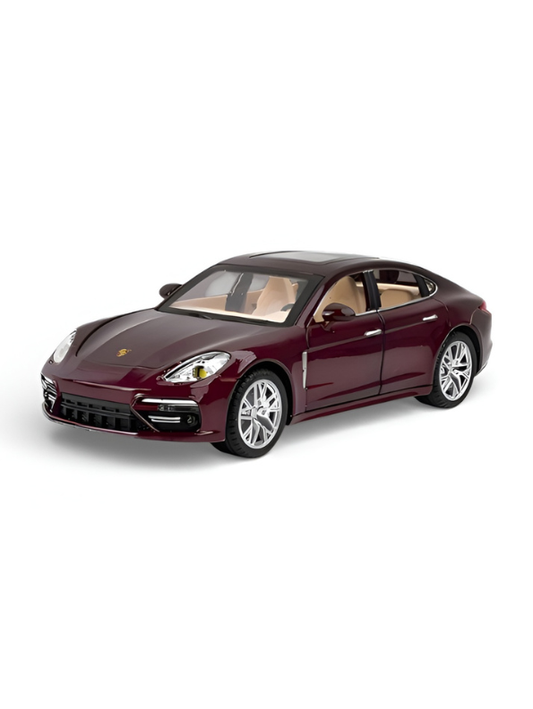 Premium Porsche Panamera Diecast Model 1:24 Scale Deep Wine Red Metallic Finish Luxury Sport Sedan for Kids & Collectors TV4364