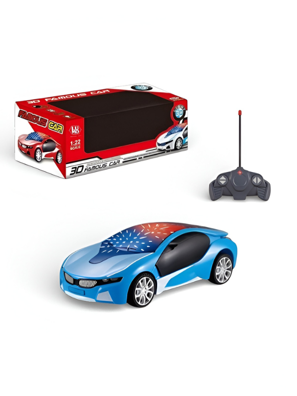 1:22 Scale Remote Control Famous Car for Kids – High-Speed RC Sports Car with 3D Light Projection Roof and Wireless Remote – Electric Toy Racing Car for Boys and Girls LMI7700