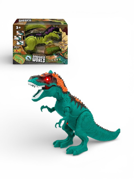 RC Dinosaur Walking T-Rex Toy – Electronic Robot Dinosaur with Glowing Eyes & Roaring Sound – RC Animal Toy for Kids 3+ Years Old LMI10422