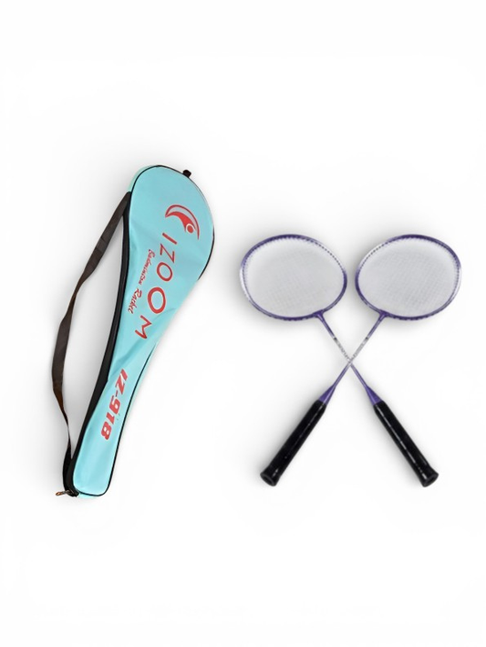 IZOOM IZ-918 Lightweight Badminton Racket Set of 2 with Premium Carrying Bag - Purple LMI1319