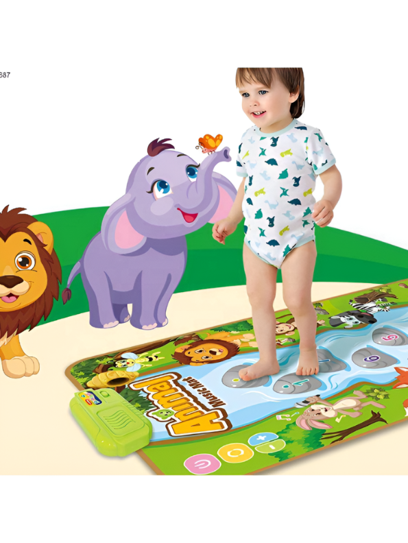 Animal Music Mat – Piano Dance Play Mat with 9 Musical Keys, Animal Sounds & Educational Fun Toy LMI15318.