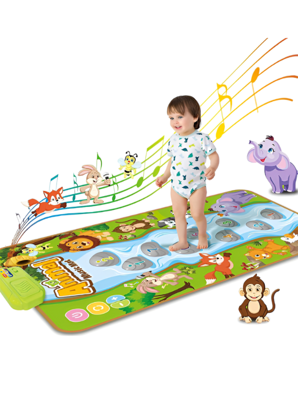 Animal Music Mat – Piano Dance Play Mat with 9 Musical Keys, Animal Sounds & Educational Fun Toy LMI15318.