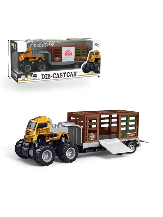 Animal Transport Truck  –  Pull Back Action, Realistic Farm Vehicle Toy for Kids NX12539.
