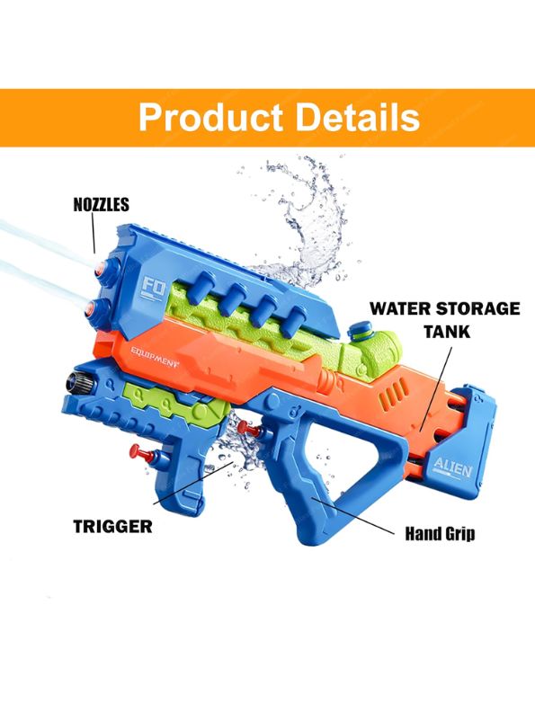 AquaBlaze 250 Holi Pichkari Water Gun – 2-in-1 High-Pressure Tank Spray Gun with Mini Gun (250ML) for Kids, Boys & Girls White LMI11660.