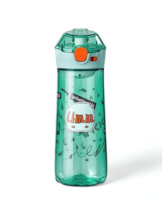 Green - AquaBliss – 400ml Stylish Printed Water Bottle - Leakproof & BPA-Free for School, Office & Travel NOV3312.