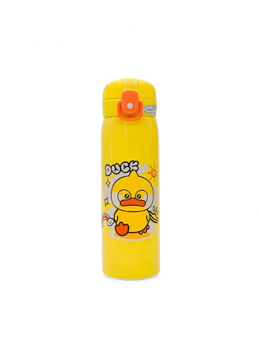 AquaJoy Stainless Steel Water Bottle for Kids – 450ml Cute Printed Push Button Sipper | Leak-Proof & BPA-Free | Ideal for School & Outdoor Use NOV8421.