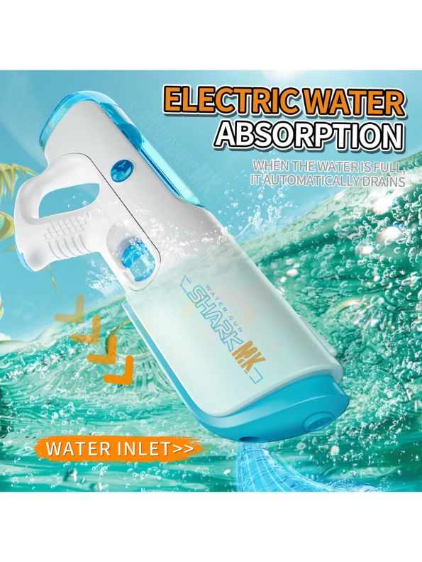 White - AquaPulse X1 Automatic Filling Water Gun Pichkari – Rechargeable High-Pressure Pulse Water Blaster for Adults