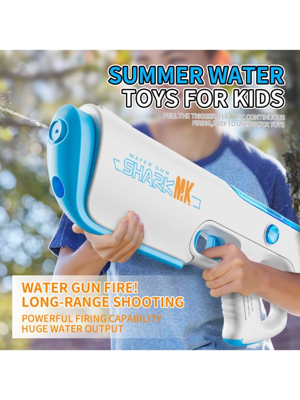 White - AquaPulse X1 Automatic Filling Water Gun Pichkari – Rechargeable High-Pressure Pulse Water Blaster for Adults