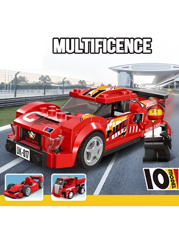 Architect Multificence Building Blocks Set – DIY Educational Toys for Kids & Teens 217+PCS | Cars, Planes, Trucks & Creativity Bricks Red TV5573.