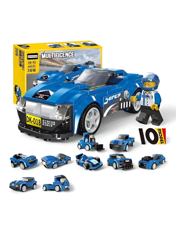 Architect Multificence Building Blocks Set – DIY Educational Toys for Kids & Teens 208+PCS | Cars, Planes, Trucks & Creativity Bricks Blue TV5574.