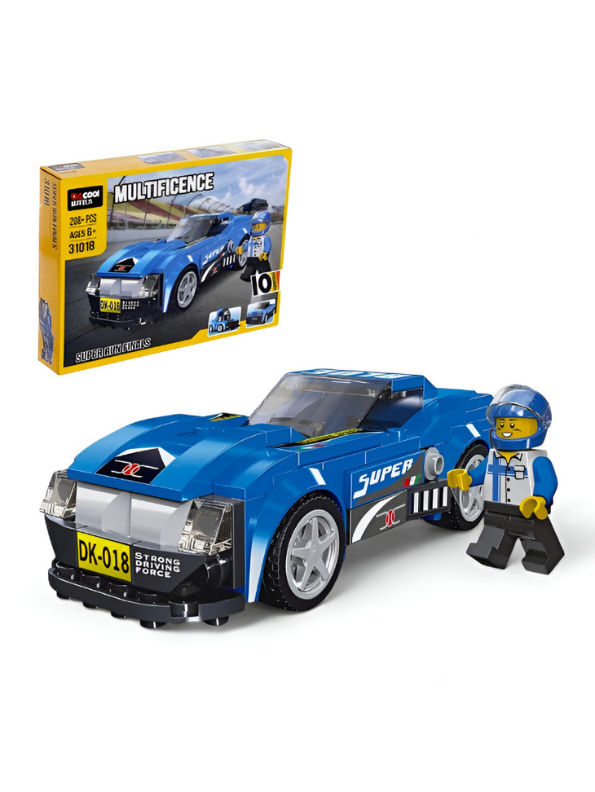 Architect Multificence Building Blocks Set – DIY Educational Toys for Kids & Teens 208+PCS | Cars, Planes, Trucks & Creativity Bricks Blue TV5574.